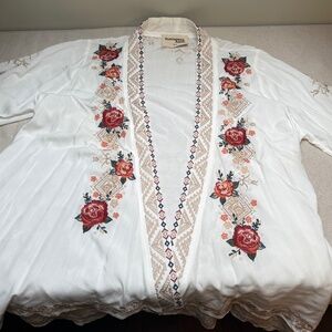 Savanna Jane M/L Embroidered Boho Kimono Cardigan Jacket